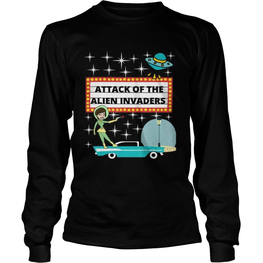 Retro 50s Scifi Attack of the Alien Invaders Long Sleeve