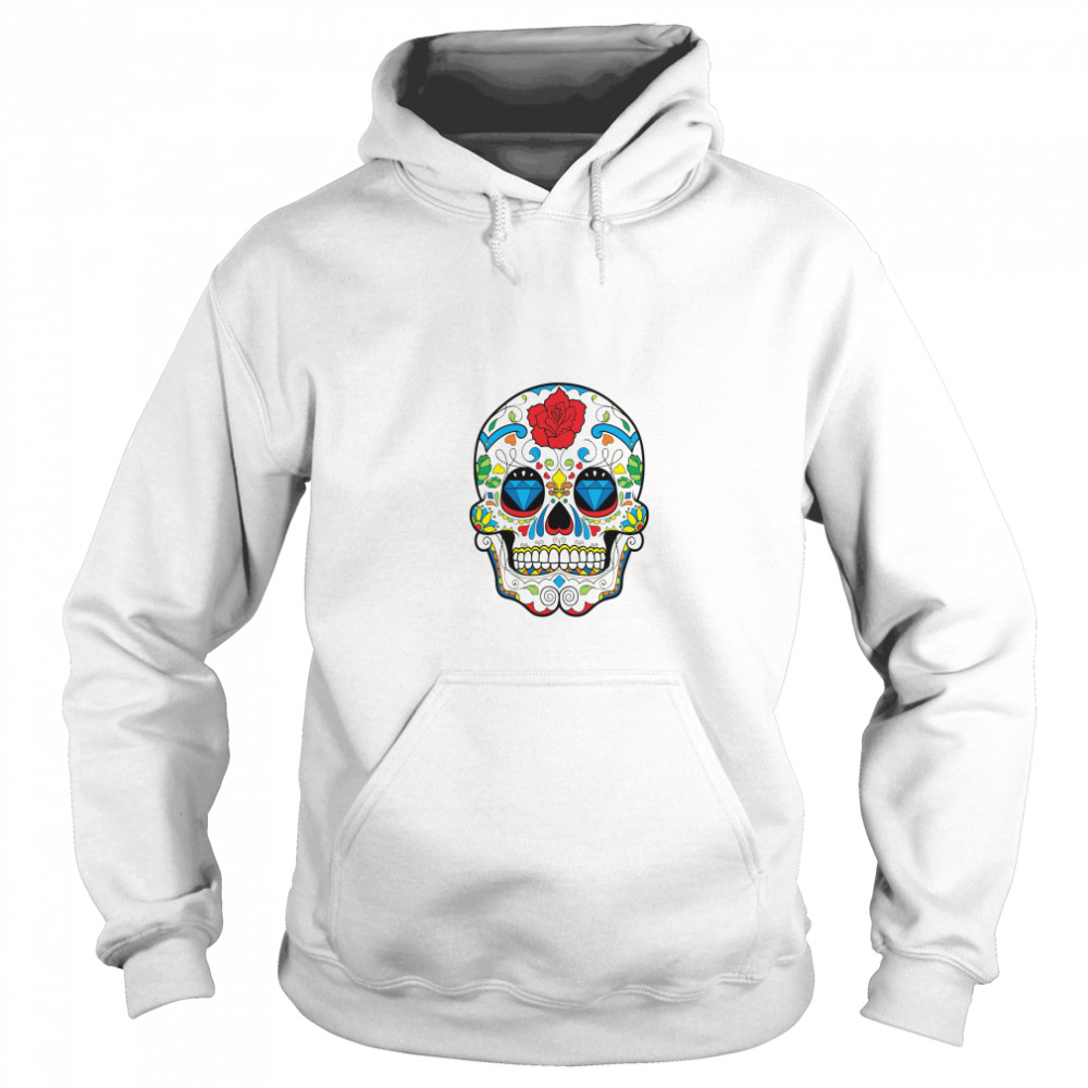 Retro Floral Sugar Skull Day Of The Dead Unisex Hoodie