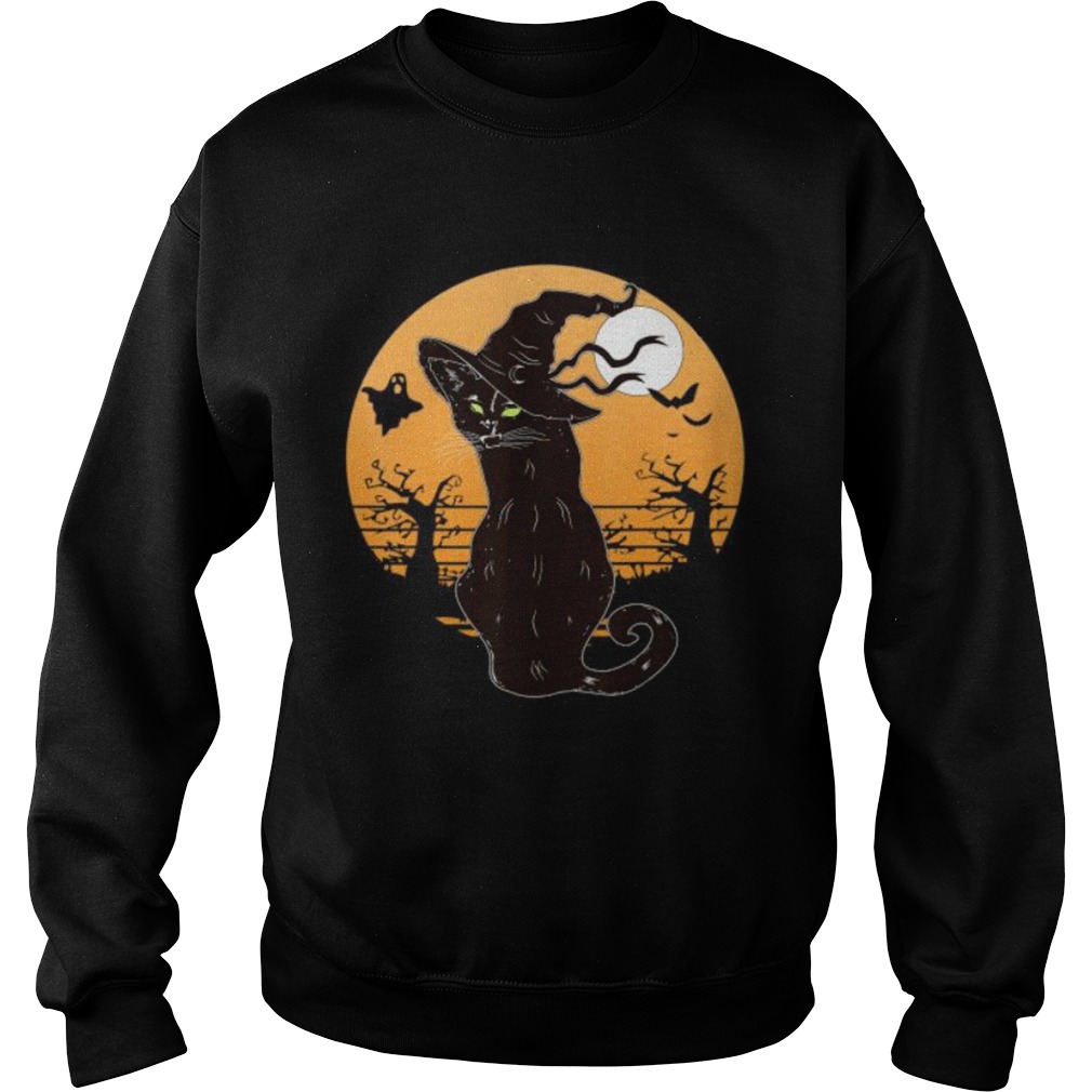 Retro Halloween Black Cat Sweatshirt