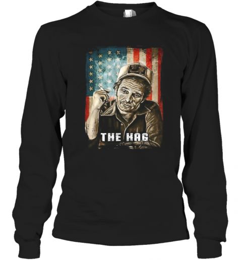 Retro Merle Tees Haggard Country Music The Hag Flag American T-Shirt Long Sleeved T-shirt 