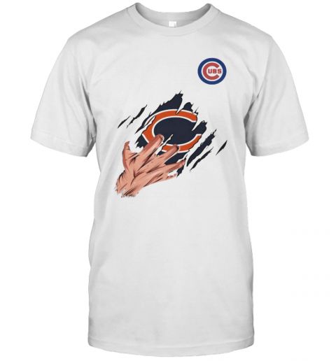 Scratch Chicago Bear And Chicago Cubs T-Shirt