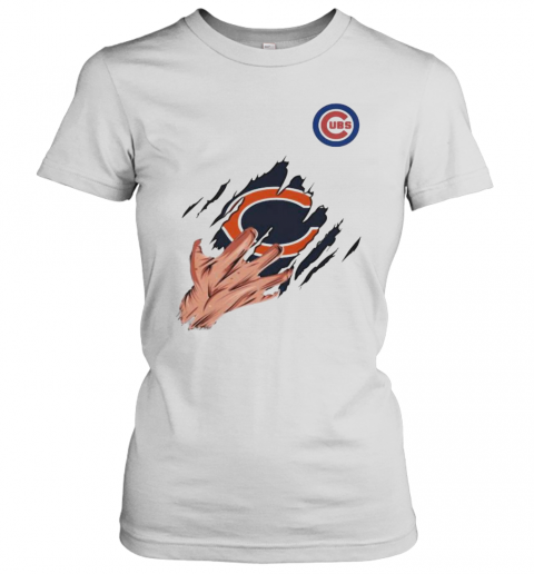 Scratch Chicago Bear And Chicago Cubs T-Shirt Classic Women's T-shirt