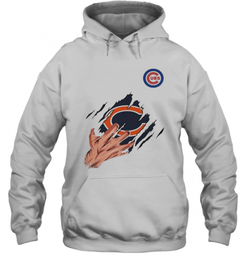 Scratch Chicago Bear And Chicago Cubs T-Shirt Unisex Hoodie