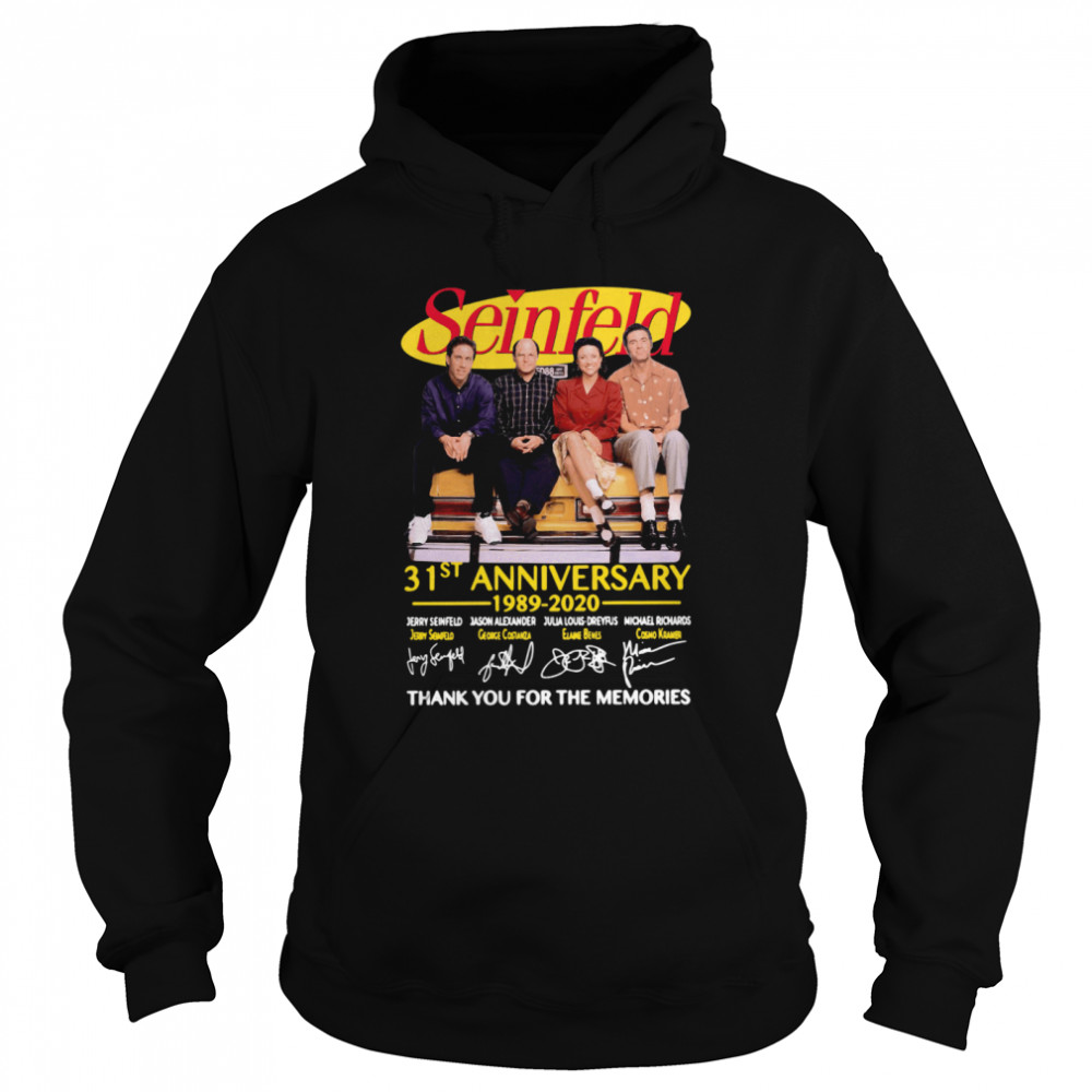 Seinfeld 31st Anniversary 1989 2020 Thank You For The Memories Signatures Unisex Hoodie