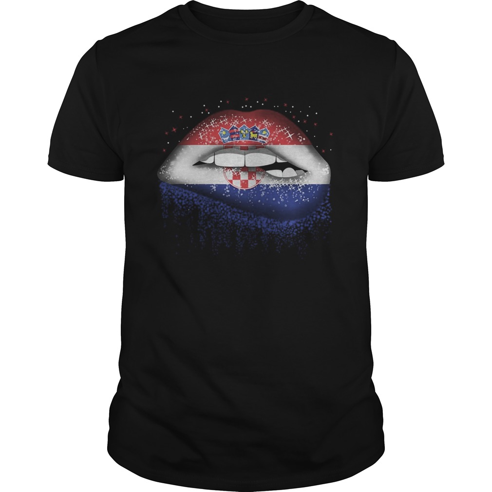 Sexy Lips Kiss Mouth Croatia Flag shirt