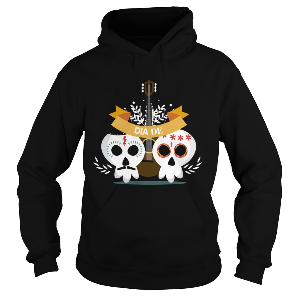 Skull Couple Guitar Day Of The Dead Hoodie