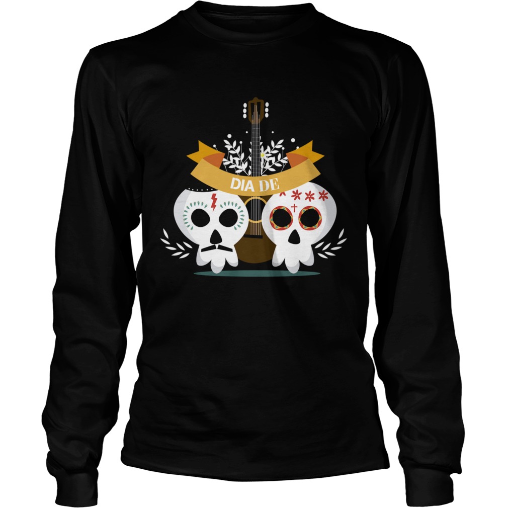 Skull Couple Guitar Day Of The Dead Long Sleeve