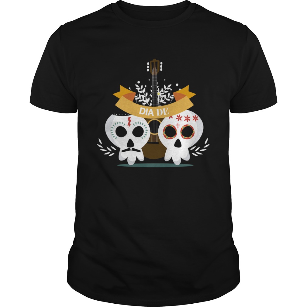 Skull Couple Guitar Day Of The Dead shirt
