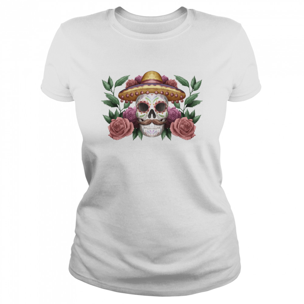 Skull Dia De Los Muertos Mexican Holiday Classic Women's T-shirt