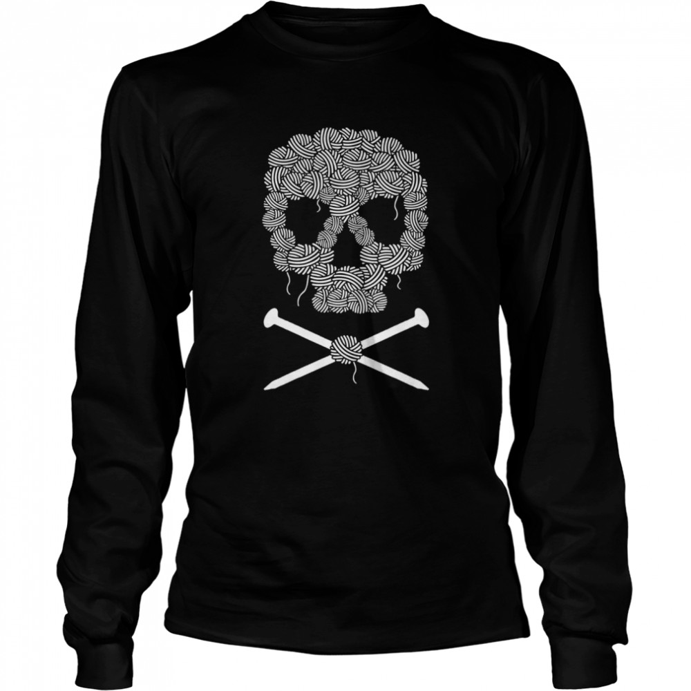 Skull For Knitters Day Of The Dead Long Sleeved T-shirt