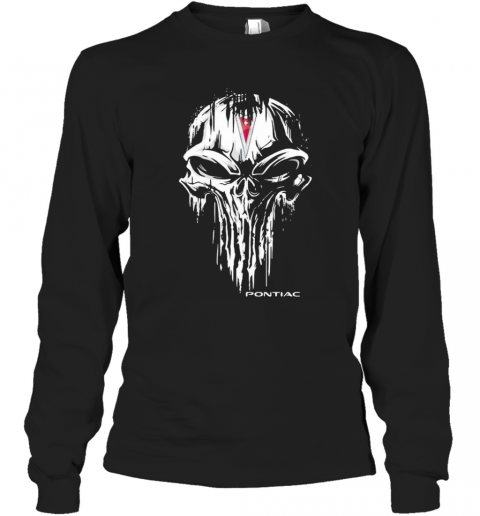 Skull Pontiac Logo Halloween T-Shirt Long Sleeved T-shirt 