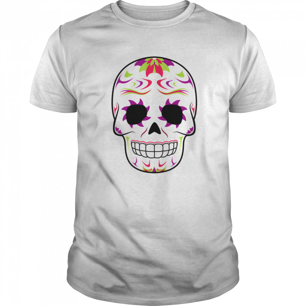 Skull Purple And Green Day Of Dead shirt