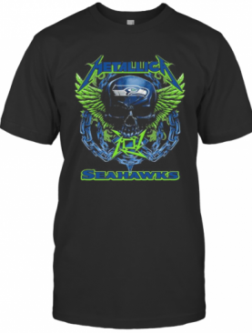 Skull Wings Metallica Seattle Seahawks T-Shirt