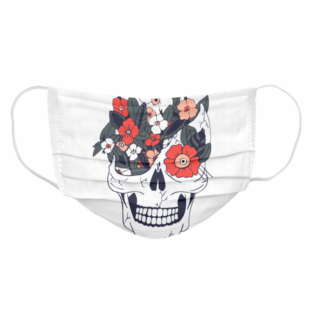 Skulls And Flowers Dia De Muertos Cloth Face Mask