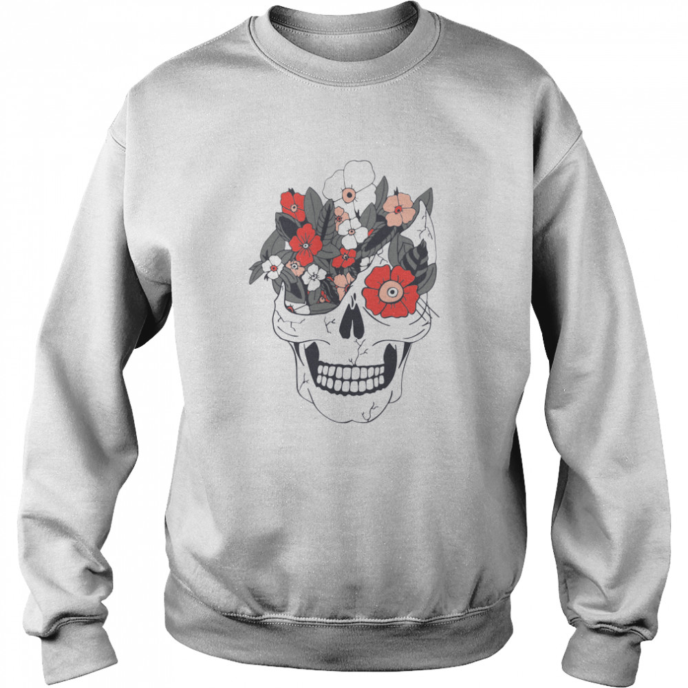 Skulls And Flowers Dia De Muertos Unisex Sweatshirt