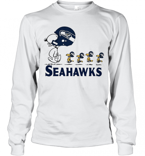 Snoopy Seattle Seahawks Woodstock T-Shirt Long Sleeved T-shirt 