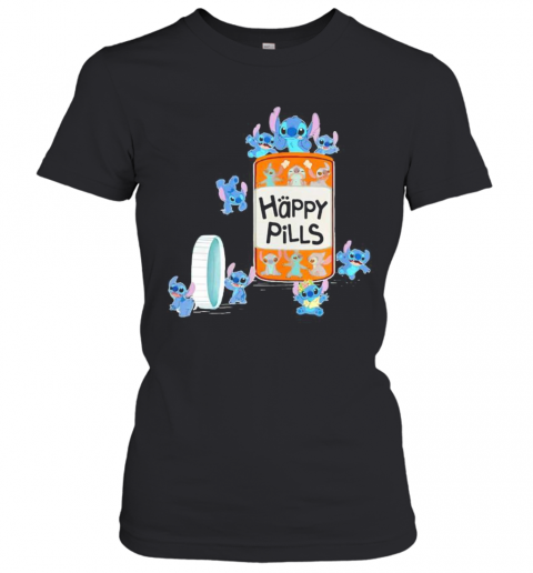 Stitch Happy Pills Cartoon T-Shirt Classic Women's T-shirt