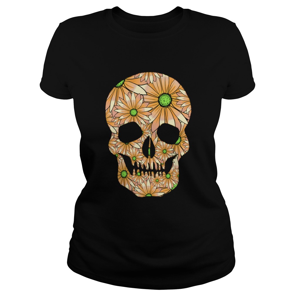 Summer Peach Skull Day Of The Dead Classic Ladies