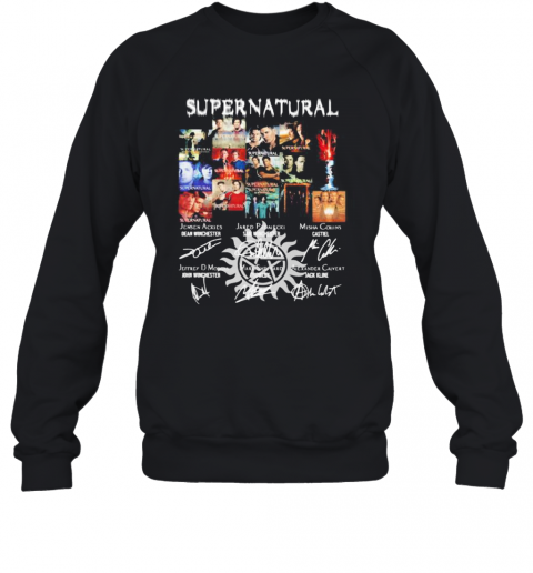 Supernatural Movie Characters Signatures T-Shirt Unisex Sweatshirt