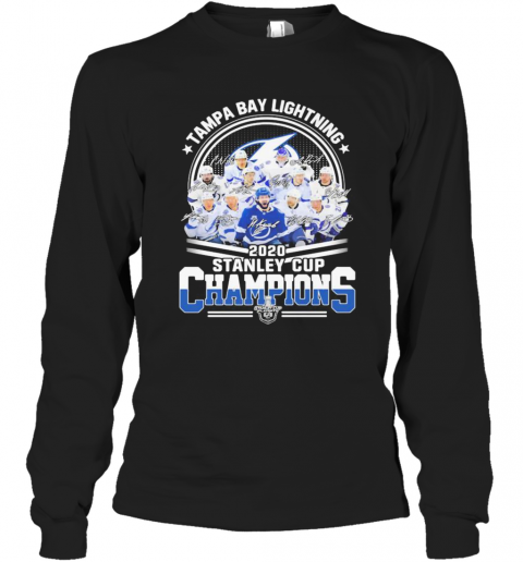 Tampa Bay Lightning 2020 Stanley Cup Champions Signatures T-Shirt Long Sleeved T-shirt 