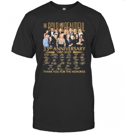 The Bold And The Beautiful 33Rd Anniversary 1987 2020 Thank For The Memories Signatures T-Shirt