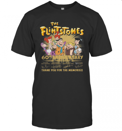 The Flintstones 60Th Anniversary 1960 2020 Thank You For The Memories Signatures T-Shirt