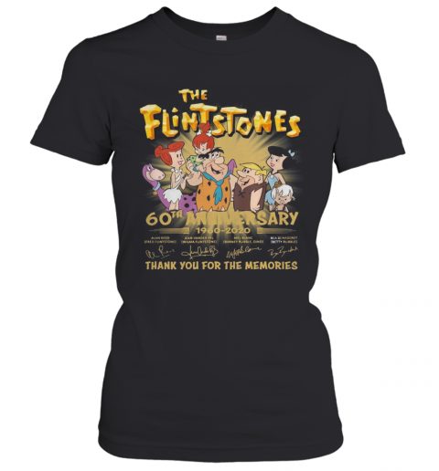 The Flintstones 60Th Anniversary 1960 2020 Thank You For The Memories Signatures T-Shirt Classic Women's T-shirt