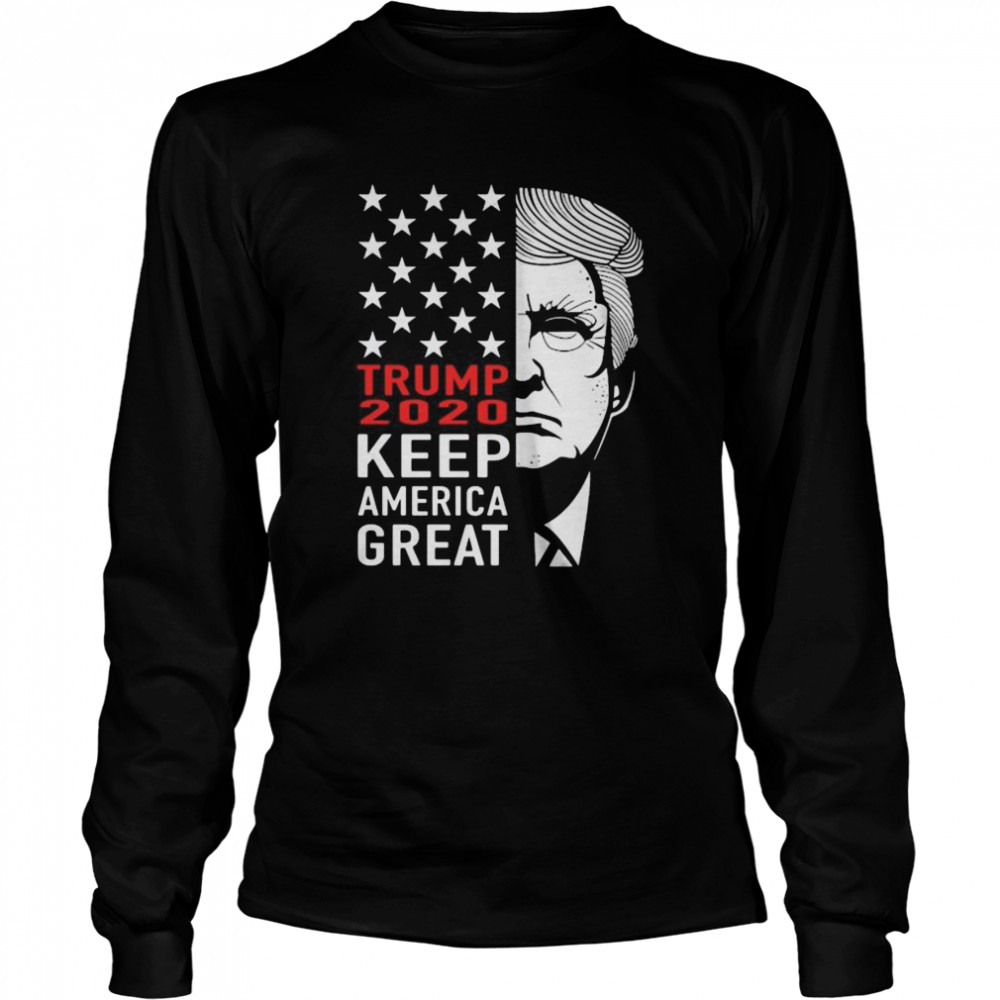 Trump 2020 keep america great american flag Long Sleeved T-shirt