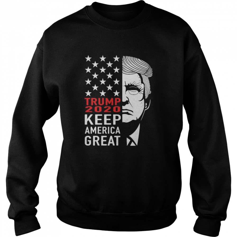 Trump 2020 keep america great american flag Unisex Sweatshirt