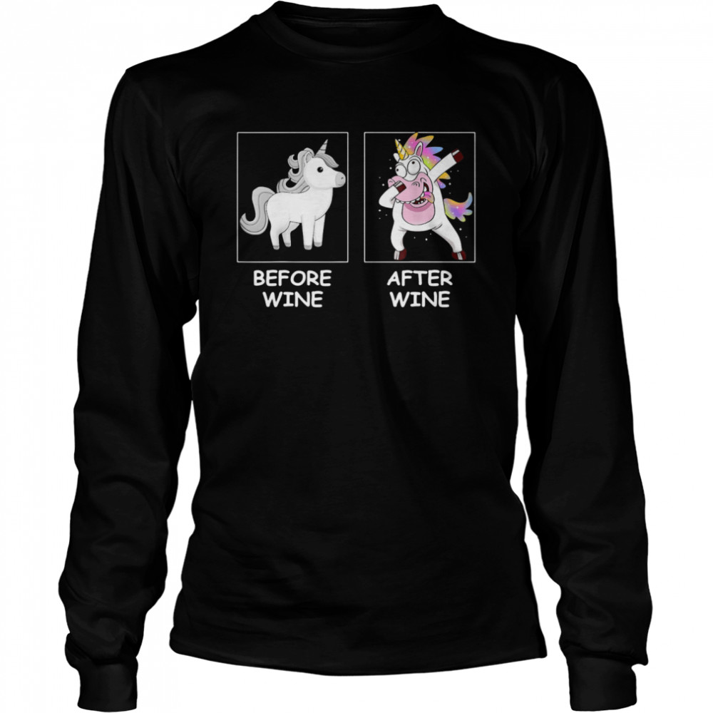 Unicorn Before Wine After Wine Long Sleeved T-shirt