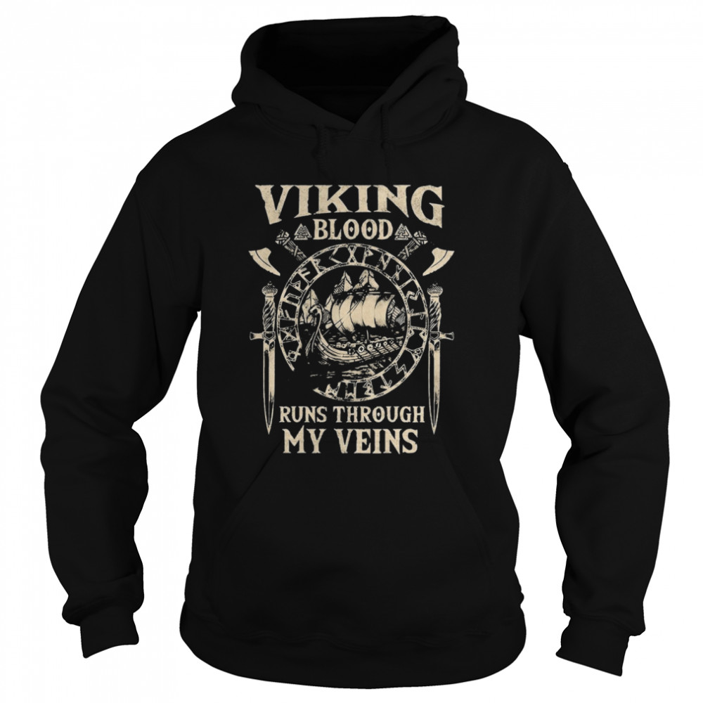 Valknut Viking Blood Runs Through My Veins Unisex Hoodie
