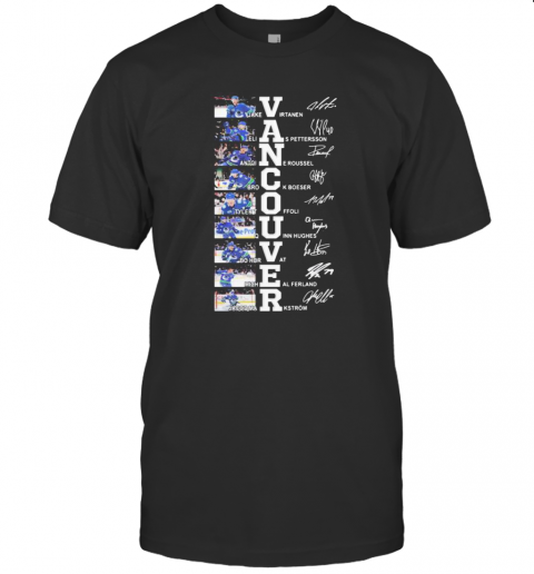 Vancouver Canucks Hockey Team Players Signatures T-Shirt