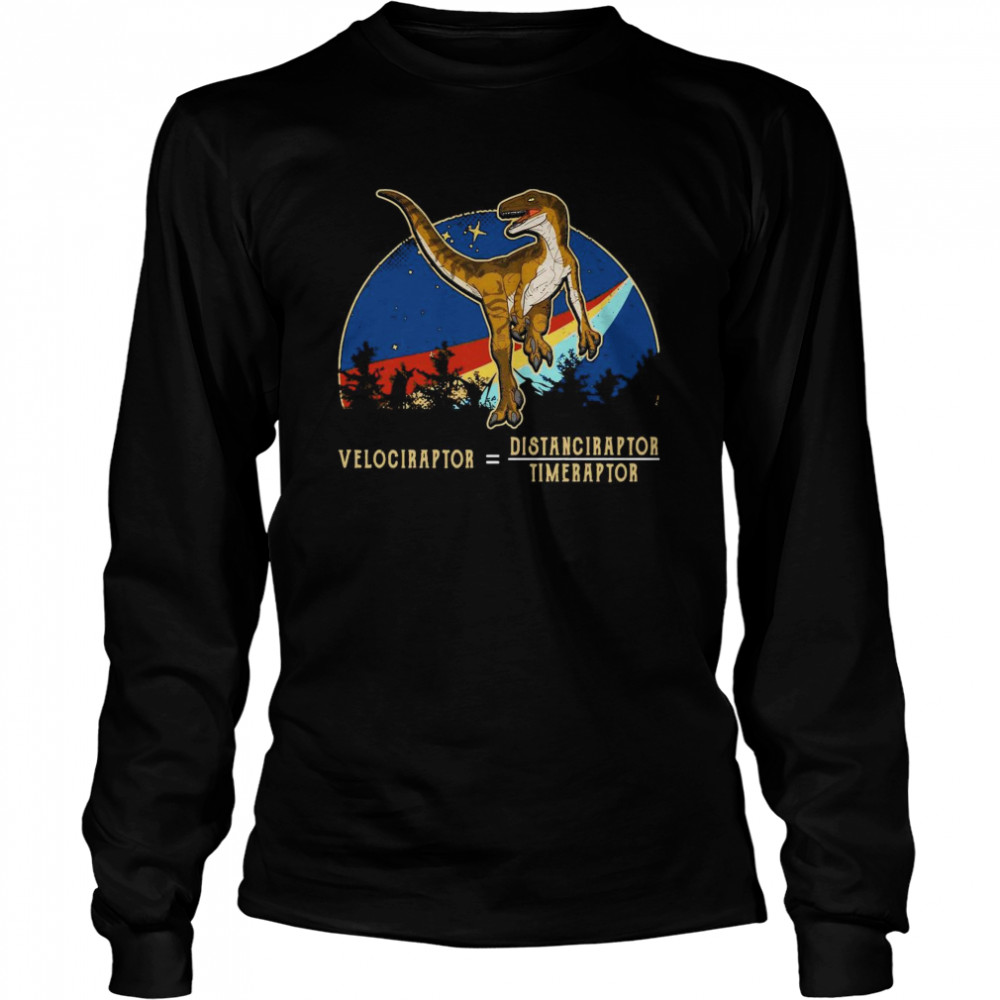 Velociraptor Distanceraptor Timeraptor Vintage Long Sleeved T-shirt