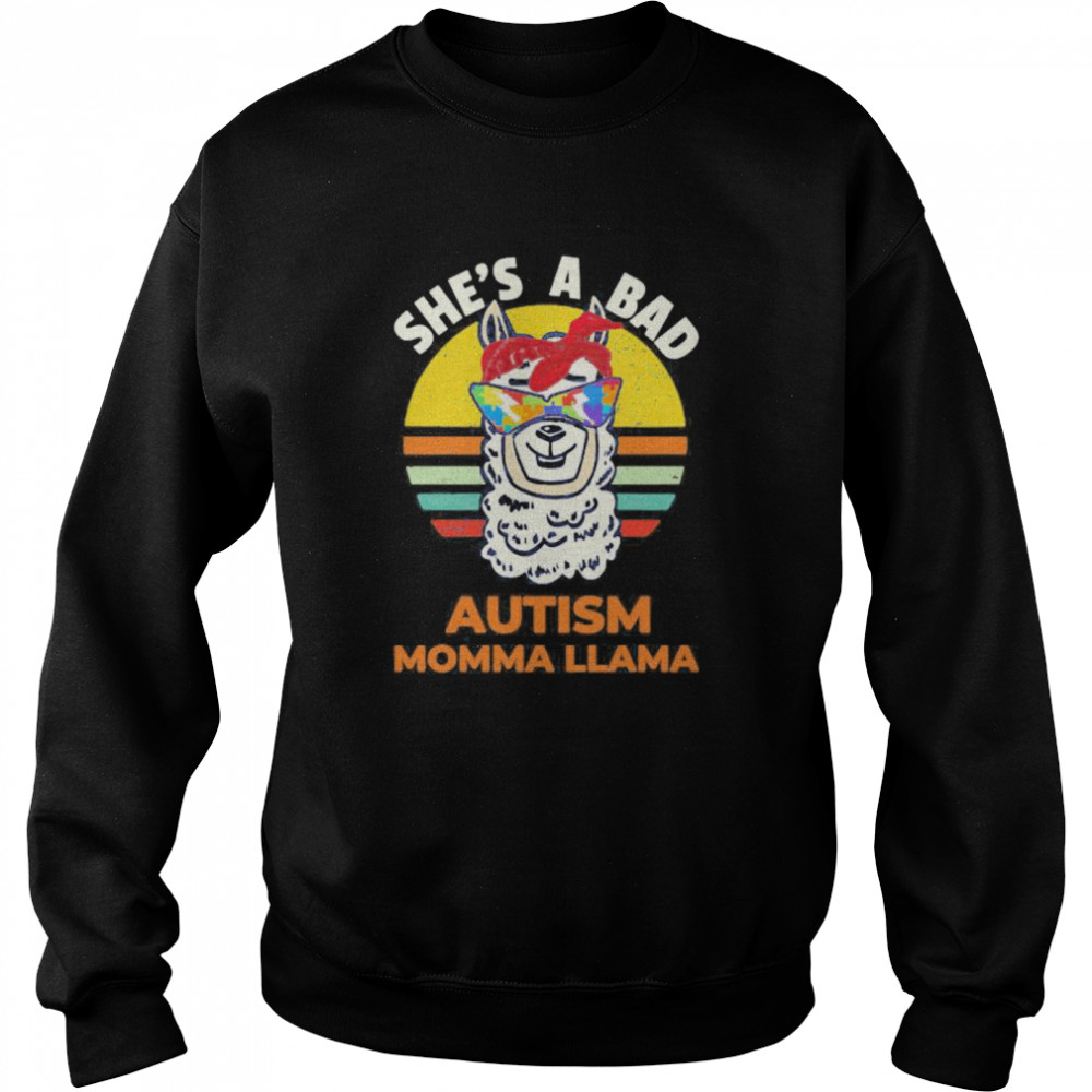 llama she’s a bad glass vintage retro Unisex Sweatshirt