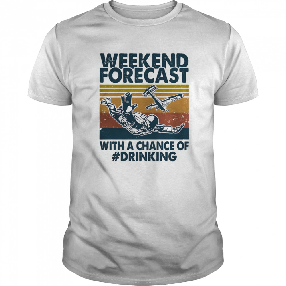 weekend forecast with a chance of drinking man vintage shirt