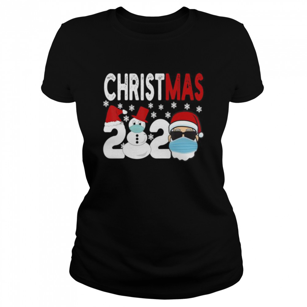 2020 Christmas Santa wearing Face Mask Classic Women's T-shirt