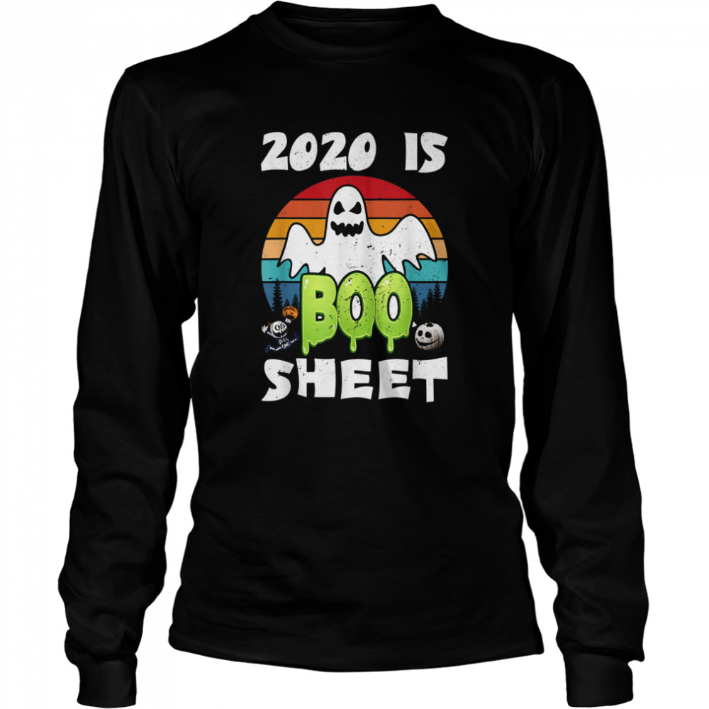 2020 Is Boo Sheet Mask Ghost Halloween Long Sleeved T-shirt