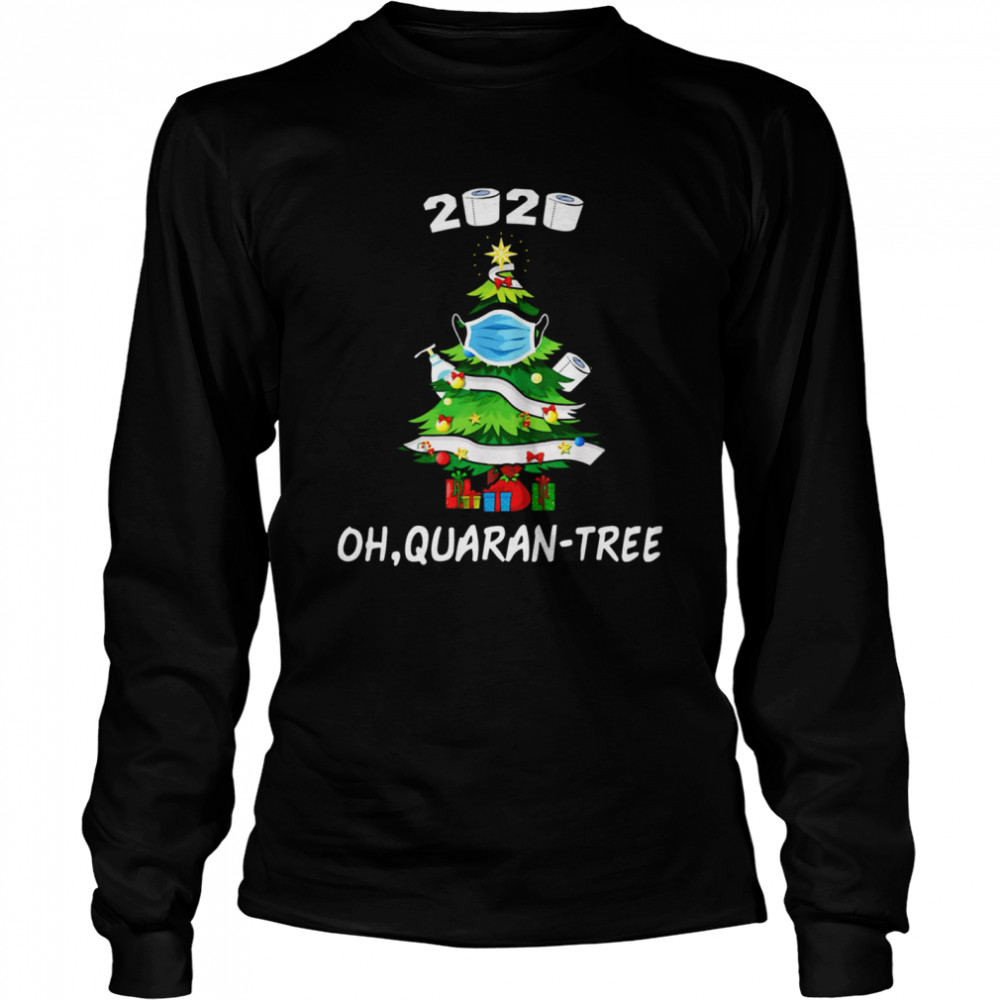 2020 Quarantine Christmas Tree Mask Ornament Long Sleeved T-shirt