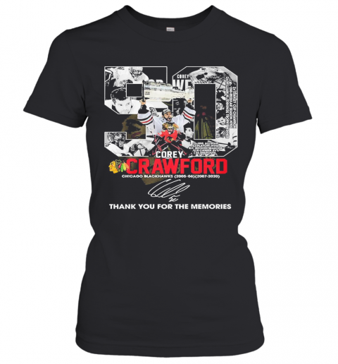 50 Corey Crawford Chicago Blackhawks Thank You For The Memories T-Shirt Classic Women's T-shirt