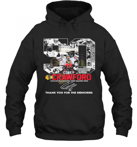50 Corey Crawford Chicago Blackhawks Thank You For The Memories T-Shirt Unisex Hoodie