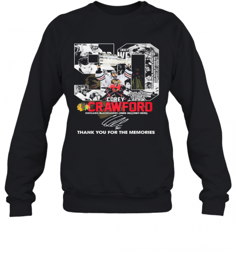 50 Corey Crawford Chicago Blackhawks Thank You For The Memories T-Shirt Unisex Sweatshirt