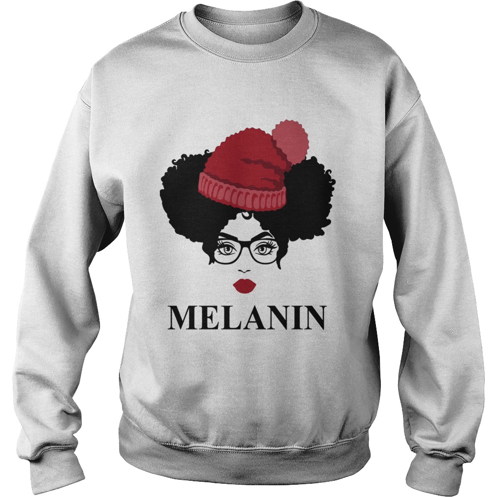 Afro Diva Red Lips Glasses Black Girl Magic Puffs Melanin Sweatshirt