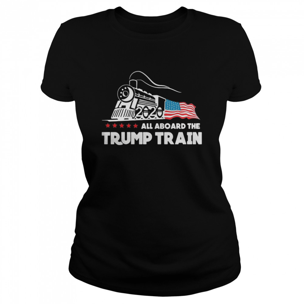 All aboard the trump train 2020 american flag Classic Women's T-shirt