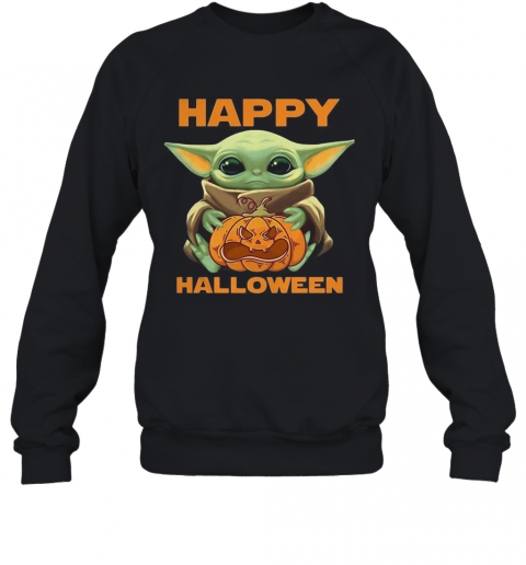 Baby Yoda Hug Pumpkin Happy Halloween T-Shirt Unisex Sweatshirt
