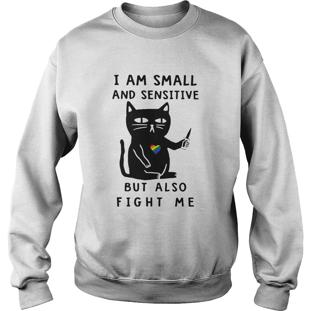 Black Cat I Am Small And Sensitive But Also Fight Me Sweatshirt