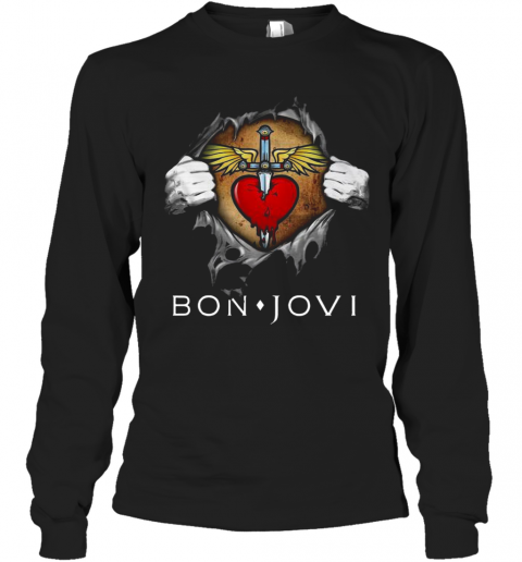 Bon Jovi Blood Inside Me T-Shirt Long Sleeved T-shirt 