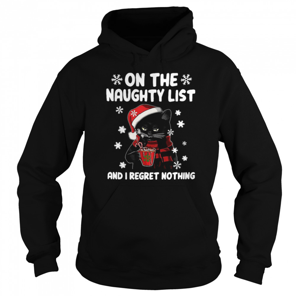 Cat Grumpy On The Naughty List And I Regret Nothing 2020 Christmas Unisex Hoodie