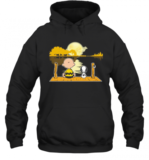 Charlie Brown And Snoopy Sightseeing River Guitar T-Shirt Unisex Hoodie