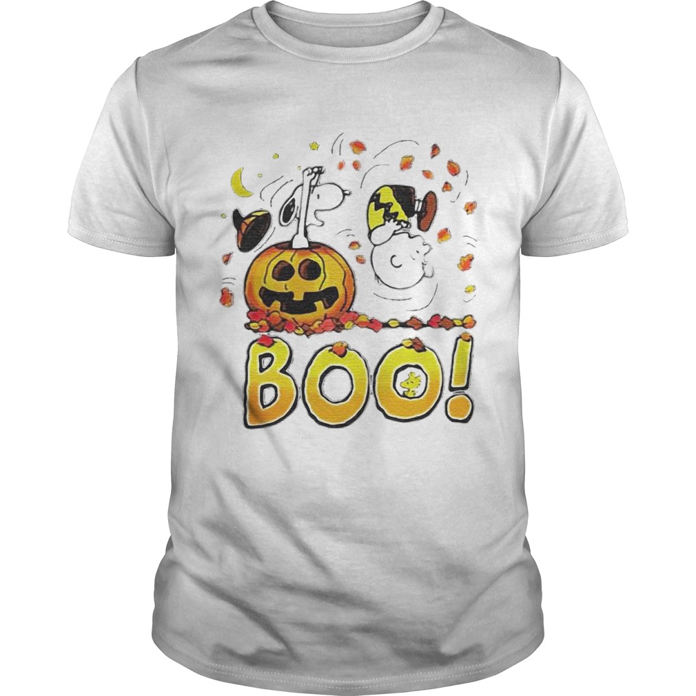 Charlie Brown Woodstock And Snoopy Boo Happy Halloween shirt