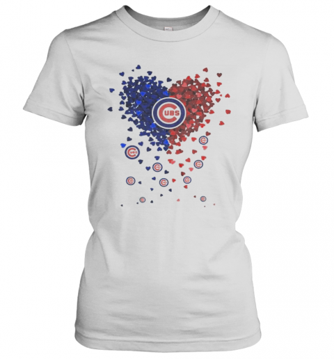 Chicago Cubs Baseball Logo Hearts T-Shirt Classic Women's T-shirt
